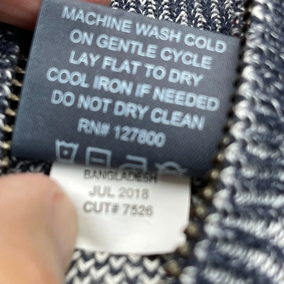 Tailor Vintage Navy Birdseye Quarter Zip Stand Collar Sweater Size Medium - Picture 7 of 9